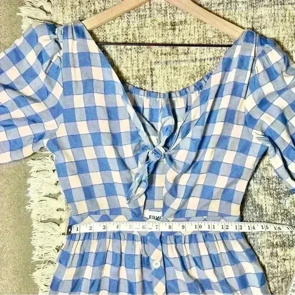 NWT FRNCH Victoire Check Center Cutout Woven Dress Size Small - Picture 11 of 15